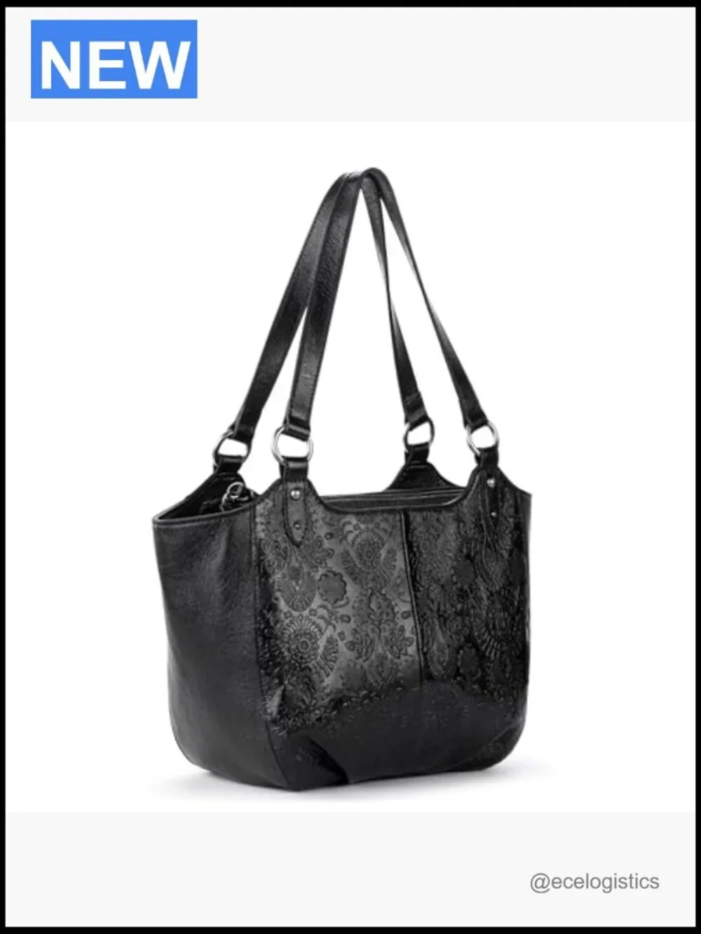 Medium leather satchel shoulder bag for travel with multiple pockets